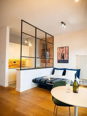 Część wypoczynkowa w obiekcie Chic Apartment in Historic Koneser Area