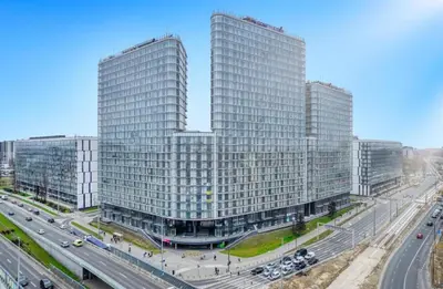 Widok na miasto Warszawa z tego apartamentu