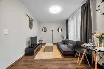Telewizja i/lub zestaw kina domowego w obiekcie Kasprzaka 29C - Terrace, Workspace, EXPO - by Rentujemy