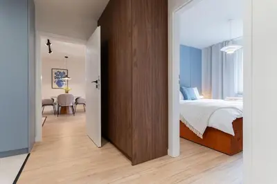 Łóżko lub łóżka w pokoju w obiekcie Warsaw Concierge Wedel