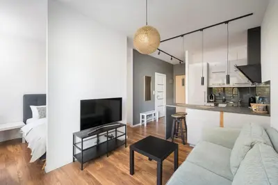 Telewizja i/lub zestaw kina domowego w obiekcie Royal Wilanów Chic Studio