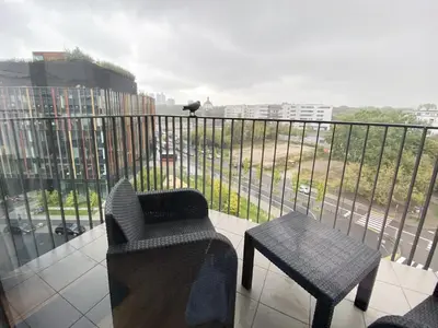 Balkon lub taras w obiekcie Comfortable Penthouse Burakowska