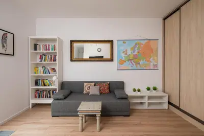 Część wypoczynkowa w obiekcie Bonifraterska City Centre Studio by BookingHost