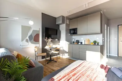 Kuchnia lub aneks kuchenny w obiekcie Wiktoryn 234 SuperApart - Studio with Air Conditioner