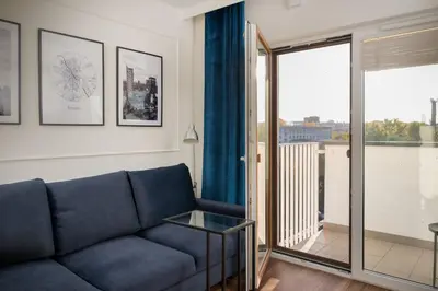 Część wypoczynkowa w obiekcie Praga Bliska Glamour Studio by BookingHost