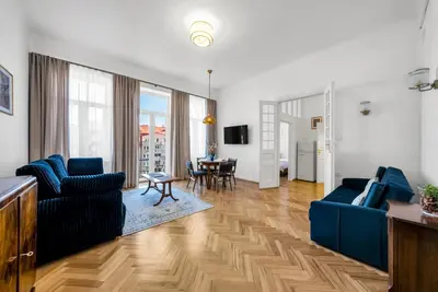 Telewizja i/lub zestaw kina domowego w obiekcie Stara Praga Apartment - Top Location, Balcony - by Rentujemy