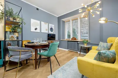 Część wypoczynkowa w obiekcie City Center Turquoise Residence Warsaw by Noclegi Renters