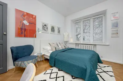 Część wypoczynkowa w obiekcie City Center Turquoise Residence Warsaw by Noclegi Renters