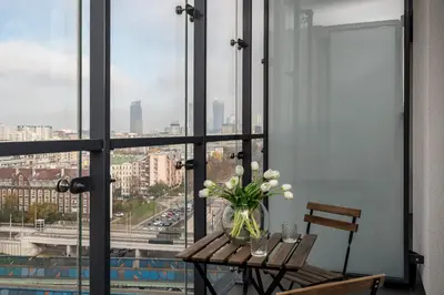 Balkon lub taras w obiekcie Kasprzaka 29 By Perfect Apart 1120 Free Garage