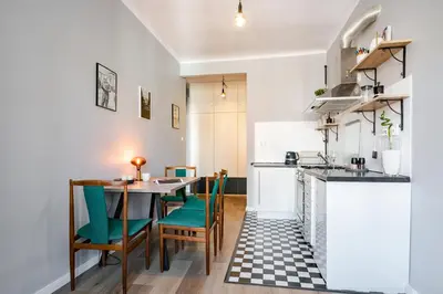 Kuchnia lub aneks kuchenny w obiekcie Apartament Warszawa-Centrum free parking