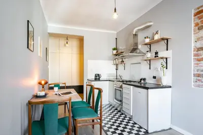 Kuchnia lub aneks kuchenny w obiekcie Apartament Warszawa-Centrum free parking