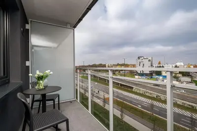 Balkon lub taras w obiekcie Pileckiego 59 & Parking by Perfect Apart 422 & 357
