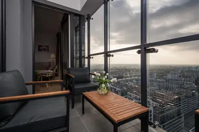 Część wypoczynkowa w obiekcie Panorama Viev Top 22th Floor Free Garage By Perfect Apart 2211