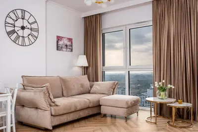 Część wypoczynkowa w obiekcie Panorama Viev Top 22th Floor Free Garage By Perfect Apart 2211