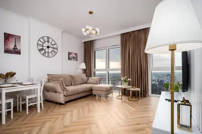 Część wypoczynkowa w obiekcie Panorama Viev Top 22th Floor Free Garage By Perfect Apart 2211
