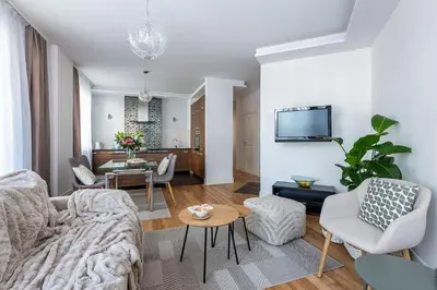 Telewizja i/lub zestaw kina domowego w obiekcie Sadyba apartament