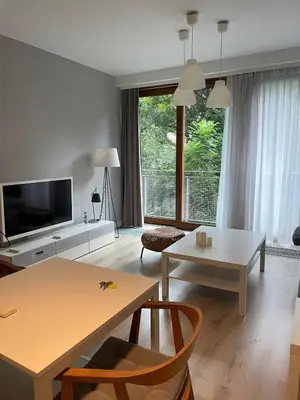 Telewizja i/lub zestaw kina domowego w obiekcie Warsaw City Center Apartment - with Free Parking
