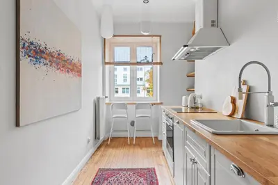 Kuchnia lub aneks kuchenny w obiekcie Apartament Różana