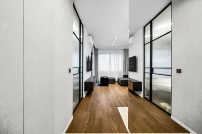 Łóżko lub łóżka w pokoju w obiekcie Warsaw Postępu Apartment - Parking, Balcony, AC - by Rentujemy
