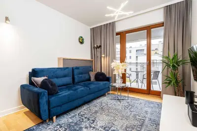 Część wypoczynkowa w obiekcie Urban Blue 2 Bedroom Apartment Wola