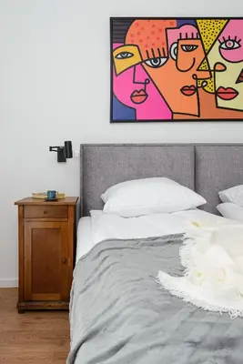 Łóżko lub łóżka w pokoju w obiekcie ShortStayPoland Jagiellońska B70
