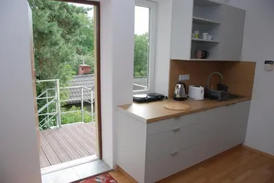 Plan piętra w obiekcie Beautiful apartment with terrace in Warsaw near forest