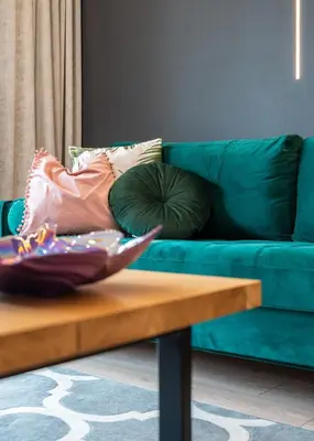 Część wypoczynkowa w obiekcie Luxurious Apartment Warsaw Mokotow