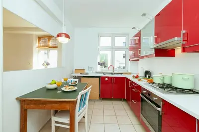 Kuchnia lub aneks kuchenny w obiekcie Ząbkowska Klimat Starej Pragi