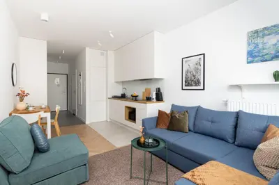 Część wypoczynkowa w obiekcie SuperApart Domaniewska apt 53 - Studio z parkingiem