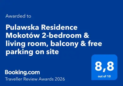 Certyfikat, podpis lub inny dokument wystawiony w obiekcie Pulawska Residence Mokotów 2-bedroom & living room, balcony & free parking on site