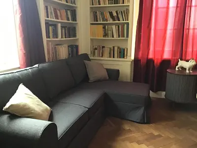 Część wypoczynkowa w obiekcie Apartment Castle Square z widokiem na Plac Zamkowy i Zamek Królewski
