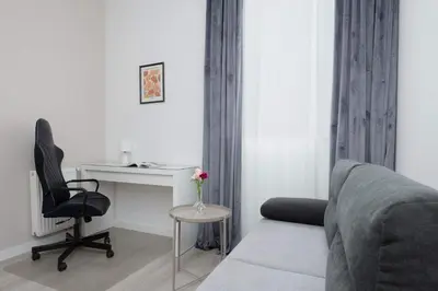 Część wypoczynkowa w obiekcie Family Apartment Cybernetyki with AC and Parking by Noclegi Renters
