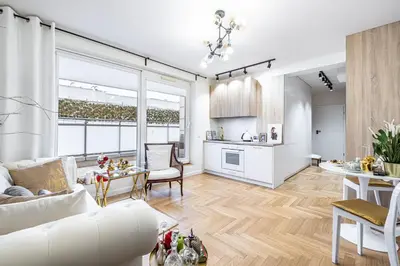 Kuchnia lub aneks kuchenny w obiekcie Luksusowy apartament blisko centrum, parking w garażu podziemnym
