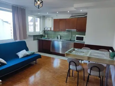 Kuchnia lub aneks kuchenny w obiekcie Żelazna Center Apartment