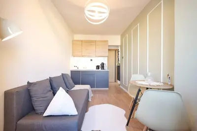 Część wypoczynkowa w obiekcie Studio obok metra! Apartmenty Natural