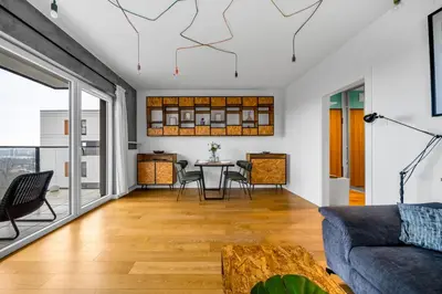 Część wypoczynkowa w obiekcie Wilanowska Prestige Apt - 80m2, Parking & Balcony - by Rentujemy