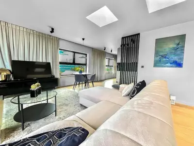 Część wypoczynkowa w obiekcie Warsaw Glamour Penthouse