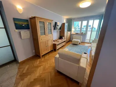 Telewizja i/lub zestaw kina domowego w obiekcie 2 Bedroom Apartament, 57m2, Workspace, Central Warsaw
