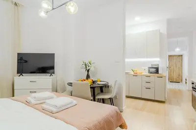 Kuchnia lub aneks kuchenny w obiekcie Cozy City Center Apartment in Warszawa