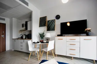 Telewizja i/lub zestaw kina domowego w obiekcie P&O Apartments Zachodni III