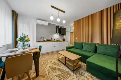 Część wypoczynkowa w obiekcie Warsaw Central Apt - Balcony, Top Location - by Rentujemy