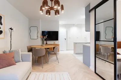 Telewizja i/lub zestaw kina domowego w obiekcie Warsaw Concierge Waszyngton II