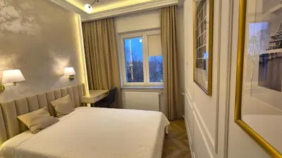 Łóżko lub łóżka w pokoju w obiekcie Apt Ligocka Premium - Apartamenty Wypoczynkowe