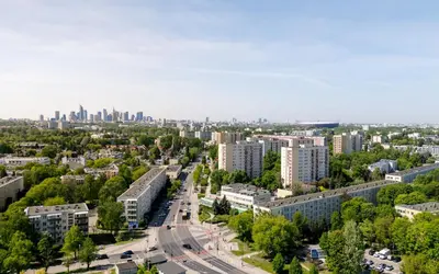 Widok na miasto Warszawa z tej willi