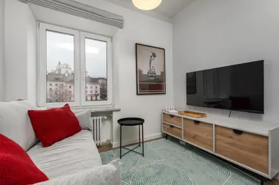 Telewizja i/lub zestaw kina domowego w obiekcie Garbarska 7 by Homeprime