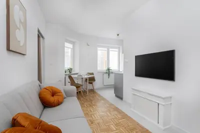 Telewizja i/lub zestaw kina domowego w obiekcie Creme de la Creme 2 Bedroom Apartment Mokotow