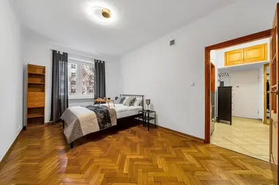 Łóżko lub łóżka w pokoju w obiekcie Warsaw Mokotów - 56m2, Metro Nearby - by Rentujemy