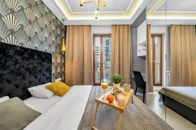 Część wypoczynkowa w obiekcie Wola Apartment - 9th Floor, Parking & Balcony - by Rentujemy