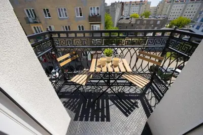 Balkon lub taras w obiekcie BK studio - cozy and modern close to National Stadium