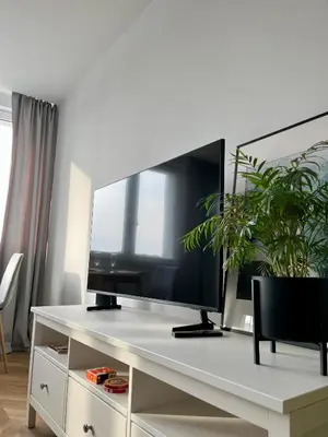 Telewizja i/lub zestaw kina domowego w obiekcie Stara Praga City River View